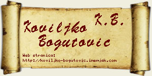 Koviljko Bogutović vizit kartica